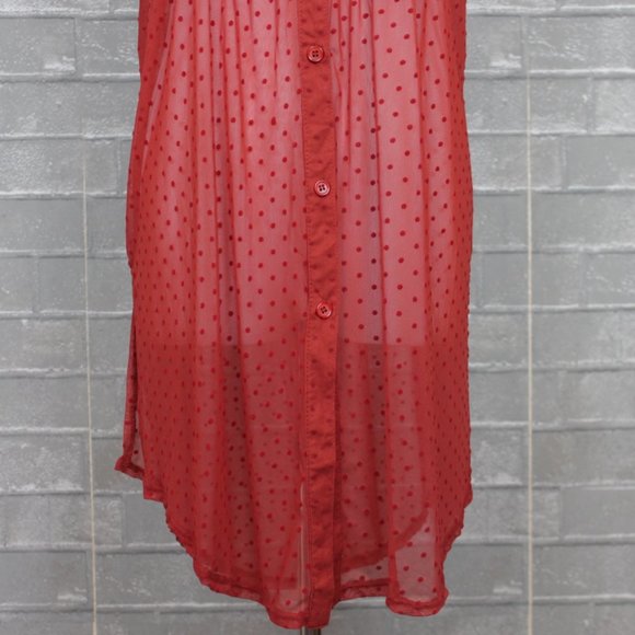 Anthropologie Vanessa Virginia Sheer Flocked Mock Neck Tunic Top S - Picture 3 of 8